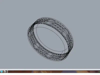 Love Paved Wedding Ring  16 7mm 3D print model