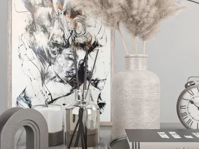 decorative set with pampas 3  3D model