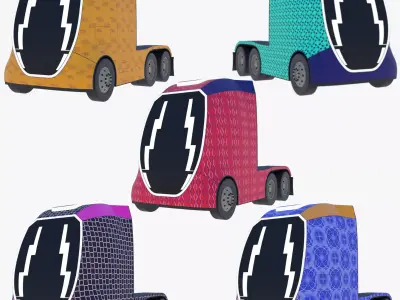 Future semitrucks PBR 3D Model Pack