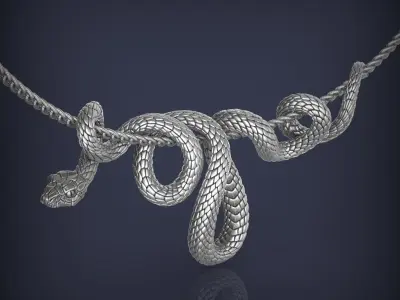 Snake Necklace Pendant Jewelry 3d print model 3D print model 3D print model