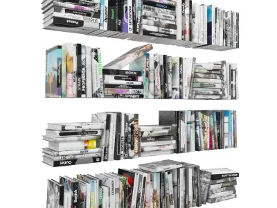 Books 150 pieces 4-3-1 Low-poly 3D model