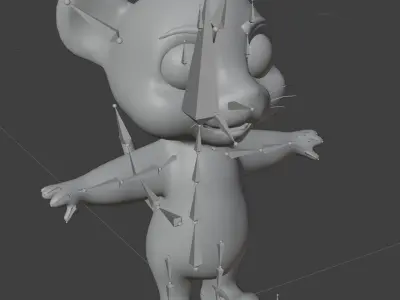 Cartoon White Tiger Rigged 3D Model Low-poly 3D model