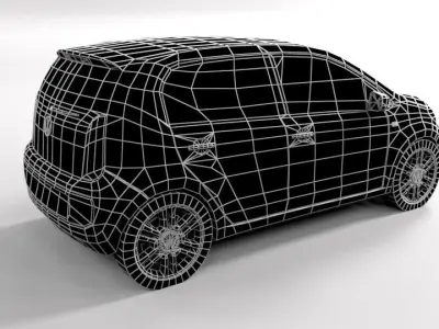 VOLKSWAGEN VW  UP LOWPOLY Low-poly 3D model