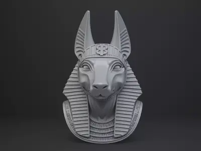 Anubis God Bust - Animal Figurine 3D print model