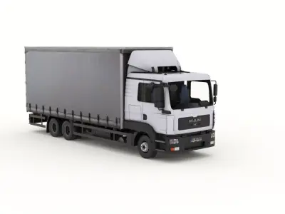 MAN TGL  6x2  Cargo Truck Low-poly 3D model