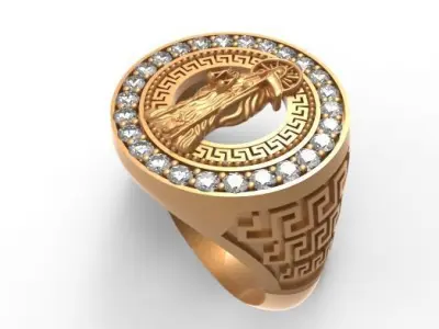 Gents Rings Holy Death Ring 3DM STL Mens Rings Santa Muerte 3D print model