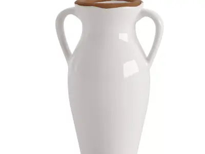 Natural Rimmed white Vase 3D model