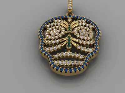 Skull - Pendant 3D print model 3D print model