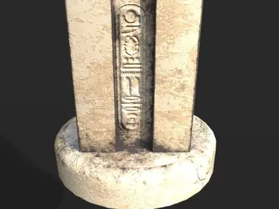 ANCIENT EGYPT COLUMN 6 PIECES PACK Low-poly 3D model