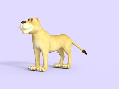 Cartoon Lioness Rigged 3D model
