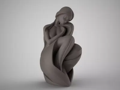 Abstract Thinking Woman 3D print model