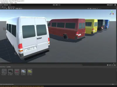 Realistic Van Vehicle Pack for Unity Low-poly 3D model