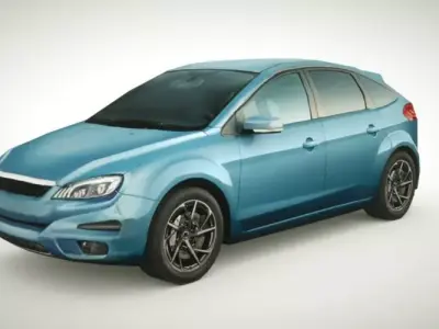 Generic Small City car v5 Low-poly 3D model