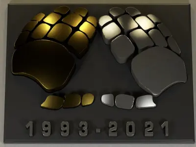 1993-2021 Daft Punk Epilogue RIP hands wall plate 3D print model