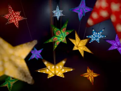 Paper Star Lanterns Low-poly 3D model