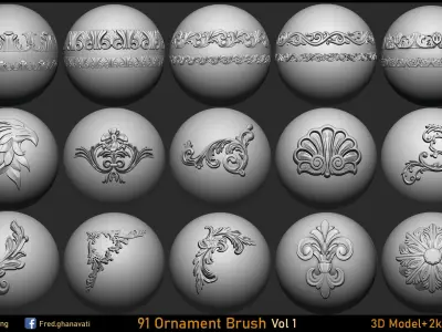91 Ornament Brush Alpha 3dmodel Vol 1 3D model