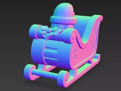 Santa Sleigh Mini 3D print model