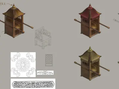 Game Ancient Chinese Transport - Jiaozi 01 3D model