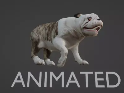 BULLDOG ANIMATED Low-poly 3D model
