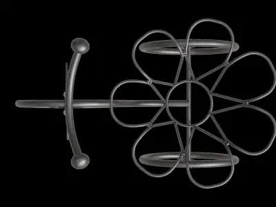 Black Metal Tricycle Plant Stand Low-poly 3D model