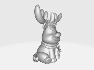 Cute Rudolph Reindeer Christmas Reindeer Holiday Ornament 3D print model