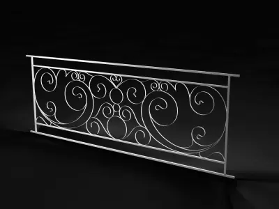 Elegant Decorative Fence for Porch 3D model