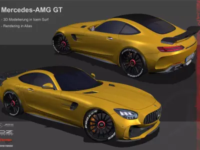2020 Mercedes-Benz GT- AMG Low-poly 3D model