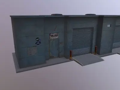 Old Auto Centre Service Low-poly 3D model
