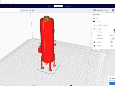 vertical pressure vessel tank 3D print model