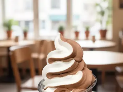 Chocolate Vanilla Swirl Ice Cream 3D Realistic Low-poly 3D model