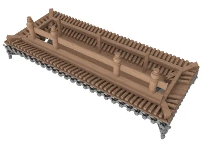 Chinese eaves Low-poly 3D model