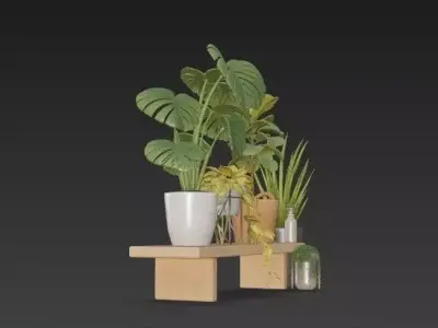 Modern Indoor Houseplant Collection - 3D Potted Plants Set 3D model