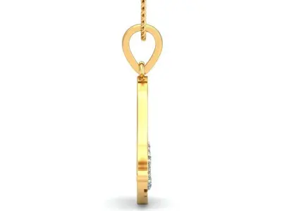Solitaire Women Pendant 3dm STL OBJ FBX Renders Details 3D print model 31