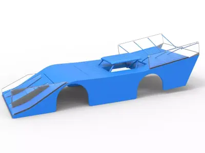 Shell of Vintage Outlaw dirt late model race car Scale 1 to 25 3D print model