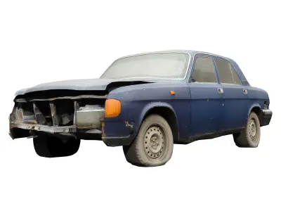 Old Soviet Car Volga Low-poly 3D model