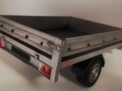 3d printable trailer for scale model cars - Hi poly 3D print model