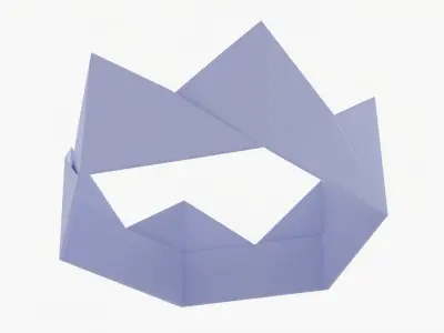 Origami paper crown  3D model