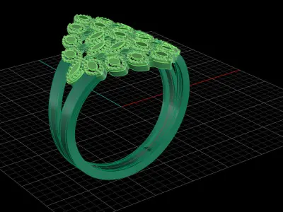 Fushion Women Ring Stone Free Including US Ring Sizes 3D print model
