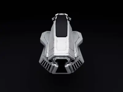 Streamer Lowpoly 3D Model futuristic vehicle Low-poly 3D model