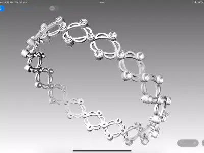 Bangle into ring cad file 3D print model