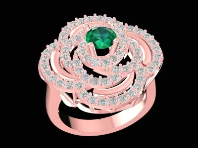  Elegant Multi Layer Floral Diamond Ring for Women  3268 3D print model