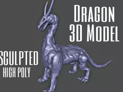 Dragon 3D Model Detailed Scult 3D model