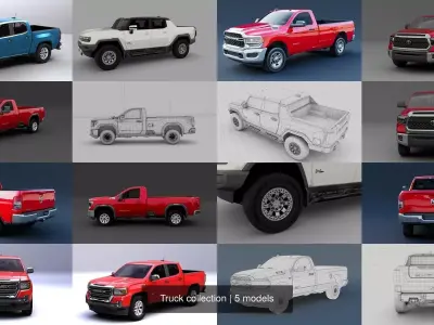 5 Truck collections 3D Model Pack