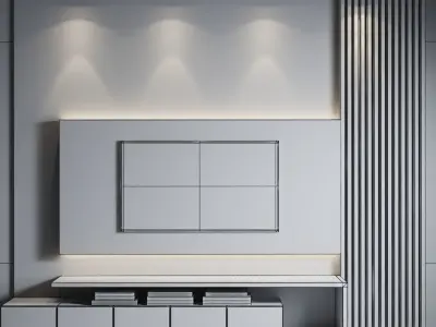 WALL TV SET 1 3D model