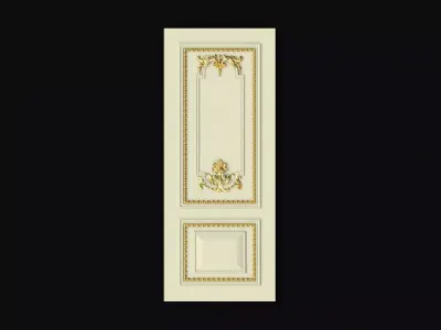 Carved decors door 3D model