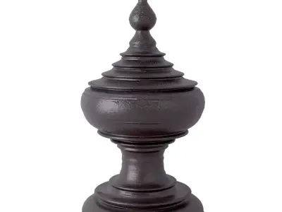 Vintage Carved Burmese Vessels 3D model