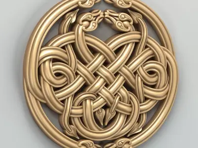 Carved decor central 031 Celtic 3D model