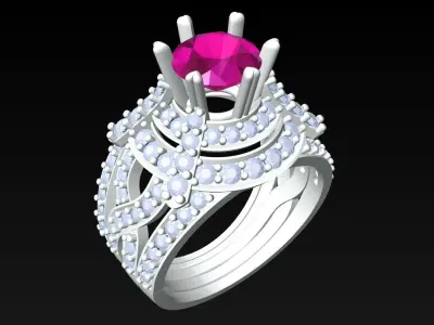 Diamond Ring - Womens Rings - N3334 3D print model