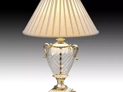 Griffiths and Griffiths 74111 antique brass crystal table lamp 3D model