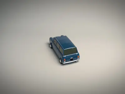 Low Poly Station Wagon 02 Low-poly 3D model